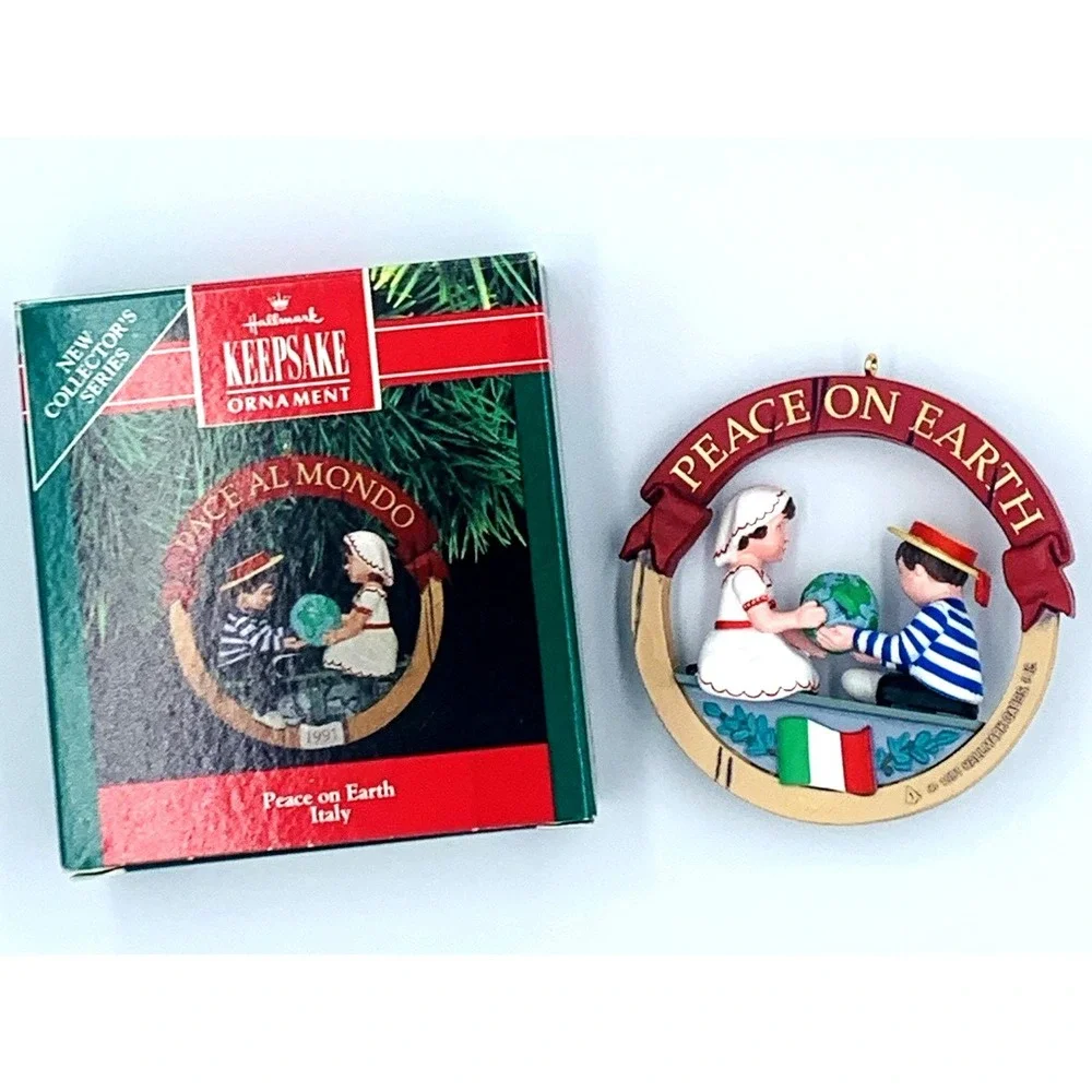 1991 Pace Al Mondo / Peace‎ on Earth Hallmark Christmas Ornament Italy Vintage